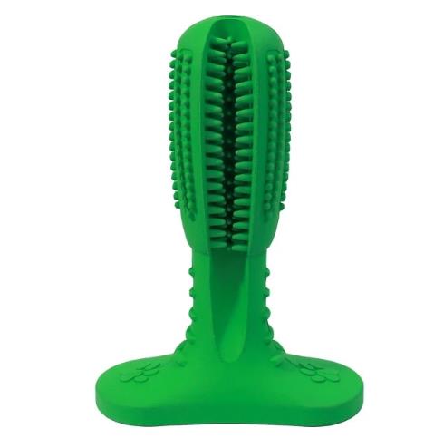 2-in-1 Dog Friendly Toothbrush and Chew Toy - Green / Large dog